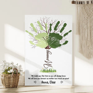 Handprint We Made You This Tree Custom Canvas Poster Gift For Mom Granndma