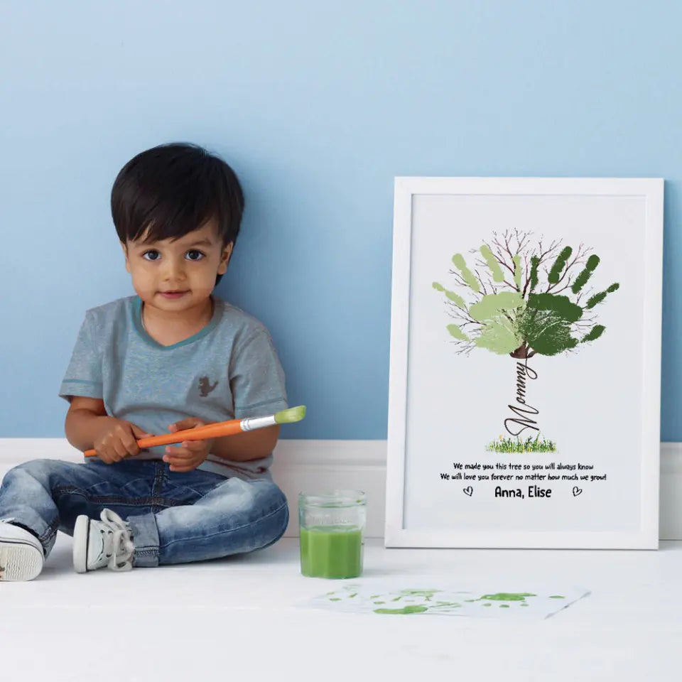 Handprint We Made You This Tree Custom Canvas Poster Gift For Mom Granndma