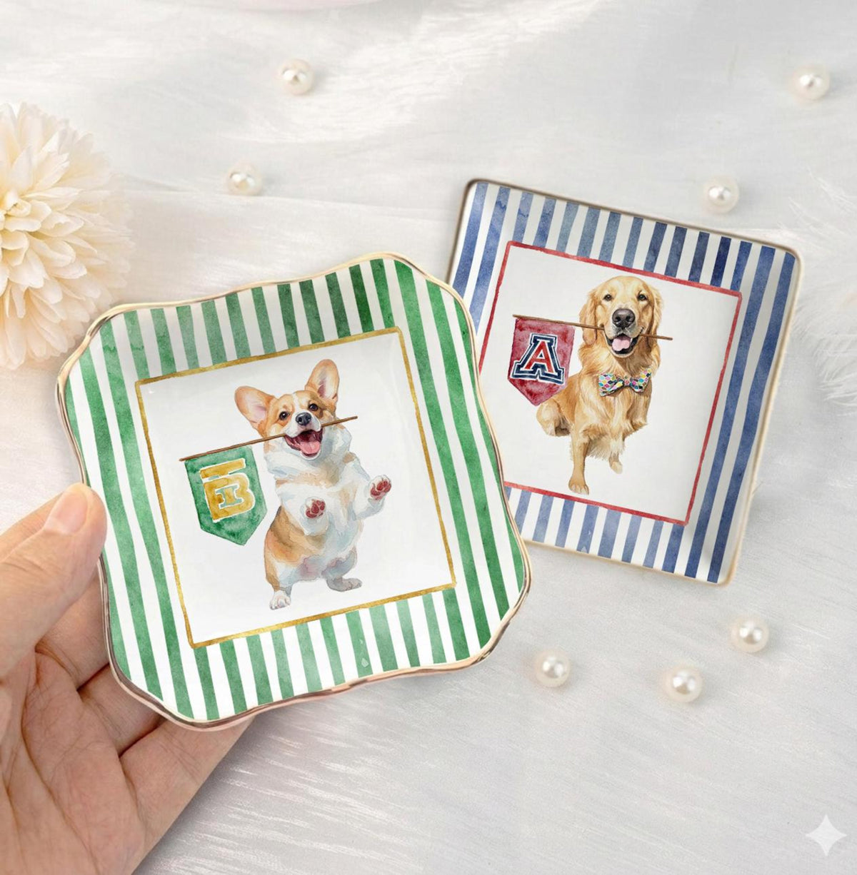Custom Collegiate Pet Portrait Ring Dish, Graduation Gifts, School Logo Keepsake, Sports Team Pet Jewelry Dish, College Grad Gifts For Her 637e44c8-2e72-4dd7-9cd7-26287af0ecab-12.jpg