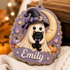 Halloween Ghost & Kitty Name Ornament - Personalized Ornament 637fe0f8-876e-4844-8d6b-a6cb612e6da4.jpg