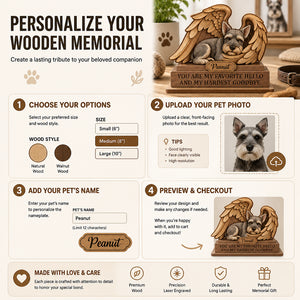 Custom Pet Memorial Winged Wood Plaque – Favorite Hello, Hardest Goodbye - Personalized Wooden custom shape Standing 2 layer (5mm) 63810329-a9c8-4184-921b-9c23f212f085.jpg