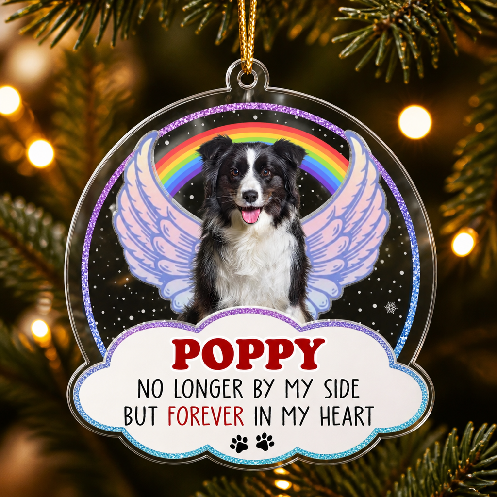 Pet Memorial Photo Acrylic Ornament – Forever In My Heart - Personalized Transparent Acrylic Ornament 63836a44-3364-4a31-8fa7-4bcf3070c947.png