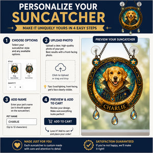 Halloween Stained-Glass Pet Portrait Suncatcher – Custom Photo - Personalized 1 Layered Suncatcher with Charm 63a15dfc-d727-4579-b0b4-c4d1739f705f.jpg