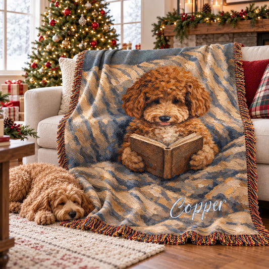 Personalised Oil Painting Pet Reading in Bed Photo Tassel Soft Throw Blanket with Name Home Decor Christmas Birthday Gift for Pet Lover 63a52f2c-5ef9-4210-b4aa-38df95dbbc3e-banner-1-1.jpg