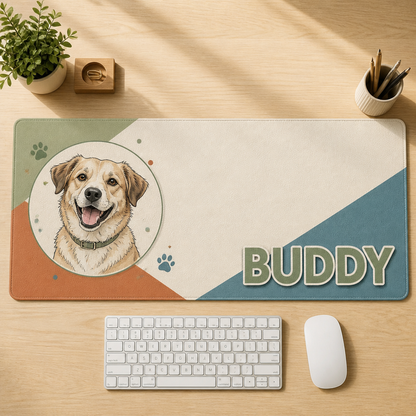 Custom Pet Portrait Desk Mat with Name - Personalized Leather Deskmat 63b77279-cfef-415f-b9c4-39ba56d9a2c1.png