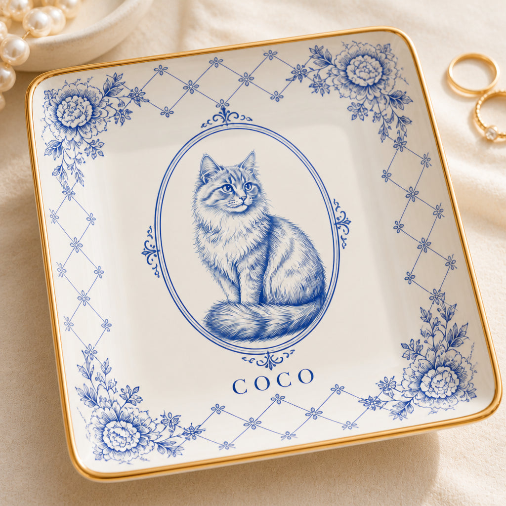 Chinoiserie Cat Cameo Trinket Dish — Personalized Name - Personalized Jewelry Plate 63bfd314-8975-4dbd-bc68-e6a744d220c4.jpg