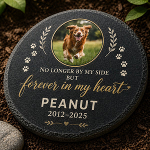 Pet Memorial Stone – No longer by my side (Photo + Name + Years) - Personalized Memorial Stone 63c70073-4a38-40aa-9985-bdffdedc860b.jpg