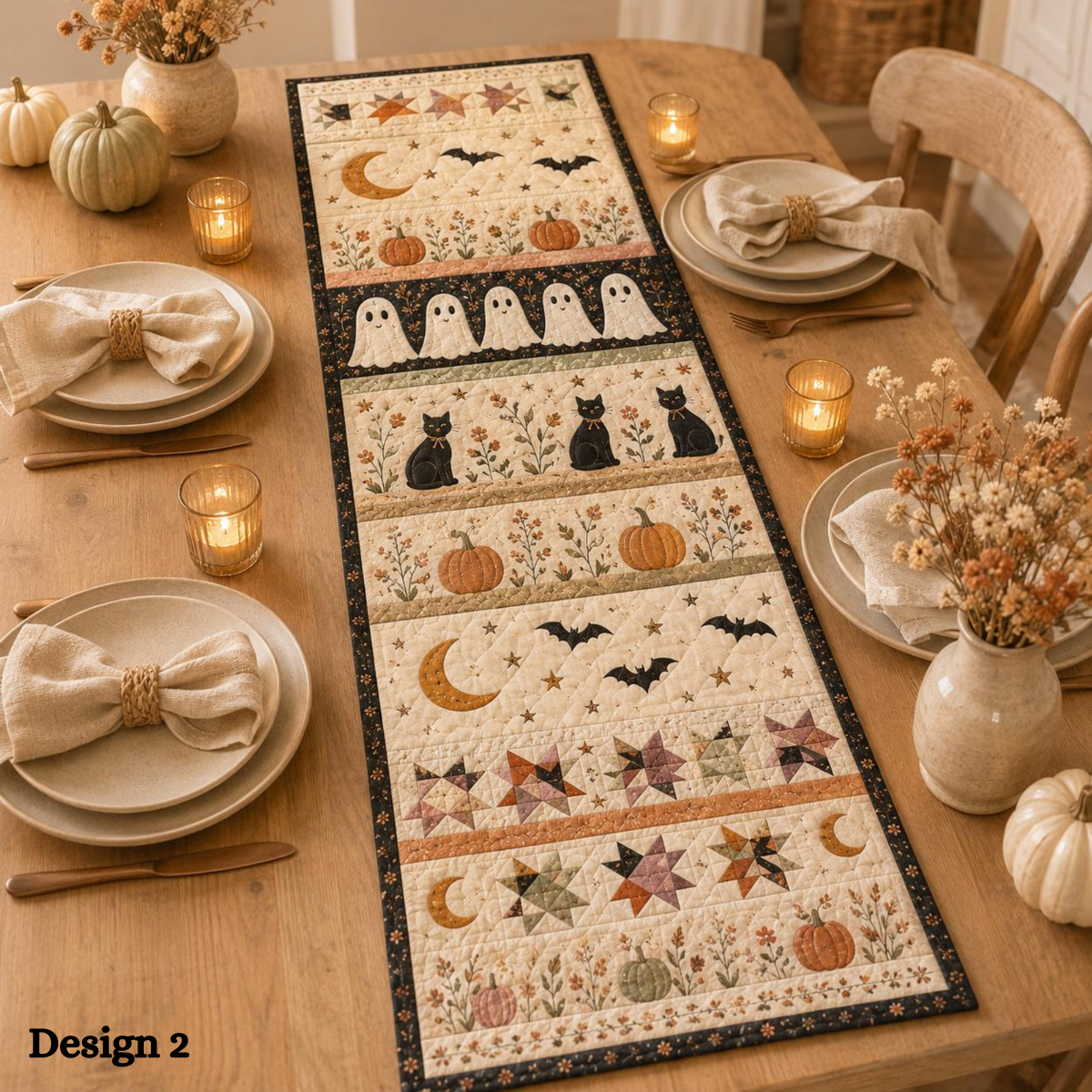 Halloween Quilted Table Runner, Fall Table Runner, Pumpkin Cat Ghost Bat Table Decor, Spooky Autumn Dining Table Runner Halloween Home Decor 63c80f74-6b5a-48be-a8f6-f99c470e1452-banner-2.png