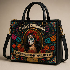 Always Chingona Sugar Skull Shoulder Bag – Personalized Name - Personalized Leather Shoulder Bag 63cd0ab9-1276-4212-b772-110ff87fcf26.jpg