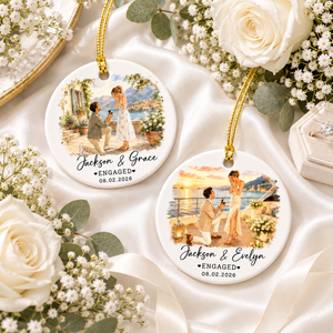 Custom Engagement Ornament, Couple Photo Engaged Ornament, Watercolor Photo Gift for Newly Engaged Couple, Engagement Gifts 63d2fb67-df7b-44b1-8bcc-153431572f55-bb29c02e-1280-47f4-a097-9992d00dbc51.png