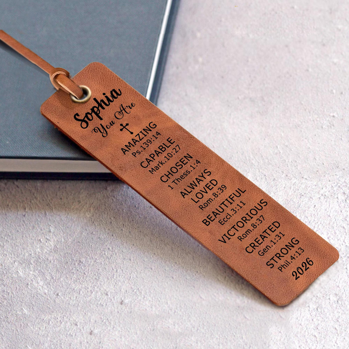 Personalized Bookmarks for Women, Christian Gifts for Women, Engraved Leather Bookmark Religious Gifts for Women, Christian Bookmarks 63d365ec-e917-4191-81b9-7edaa686ce71-4.jpg