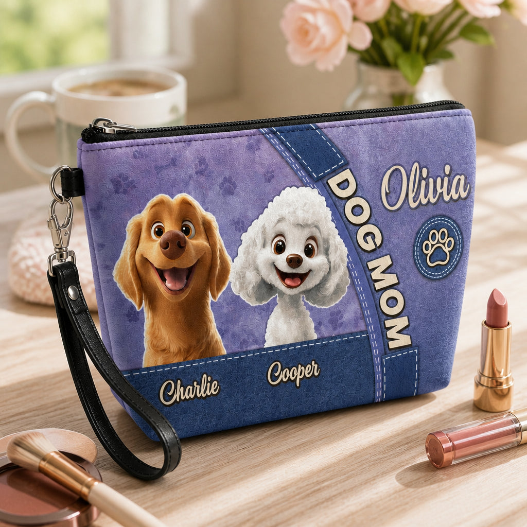 Dog Mom Makeup Bag – 2 Pet Portraits with Owner & Pet Names - Personalized Velvet Makeup Bag 63d6b45d-d9cc-4050-bae0-e0be360b1d46.jpg