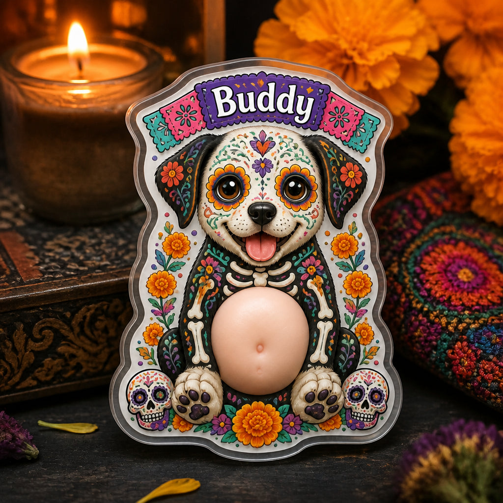 Personalized Day of the Dead Pet Magnet – Photo-to-Art + Name - Personalized Acrylic Refrigerator Magnet - Soft Rubber Belly 63dd0306-6e6f-44cf-8eab-5e3afc5509dd.jpg