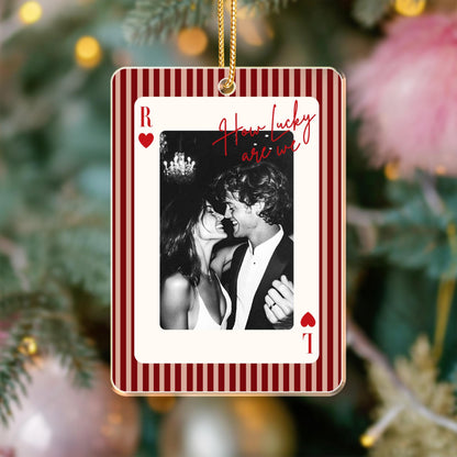 Personalized Striped Playing Card Couple Photo Ornament: Anniversary Gift, How Lucky We Are, Gifts for Boyfriend, Husband 63f271b1-6919-4480-b133-c3db1e0285a3-1.jpg