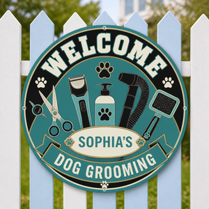 Personalized Dog Grooming Welcome Metal Sign - Personalized Metal Sign 63f3088d-1c1f-4b22-9437-91960c0bc6dc.png