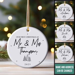 Mr and Mrs Christmas Tree- Personalized Ornament - Christmas Gift