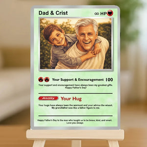 Best Dad Ever - Custom Pixel Photo Poke Trading Card for Dad - Father's Day Gifts