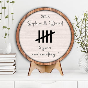 Couple Wooden Sign Many Years And Counting - Custom Wooden Art - Personalized Anniversary Gift For Couples