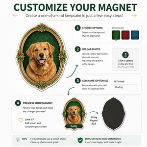 Vintage Frame Pet Portrait – Custom Shape Fridge Magnet - Personalized Custom Shape Fridge Magnet 643aee11-96b8-43a3-af4a-066f5f713308.jpg