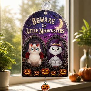 Beware of Little Meownsters Pet Photo Garden Flag - Personalized 1 Layered Suncatcher with Charm 643b9573-1581-4fd4-8472-211a98b86eb8.png