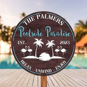 Personalized Pool Sign, Backyard Pool Decor, Personalized Pool & Patio Sign, Swimming Pool Decor, Backyard Sign, Modern Poolside Decor 64555c68-c38b-4010-b710-3544c1068b2d-5.jpg