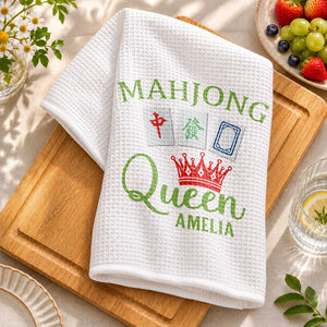 Mahjong Queen, Personalized Kitchen Towel, Gift For Mahjong Lovers 6457628c-382a-47b3-8883-b89591da330b-banner-2.jpg
