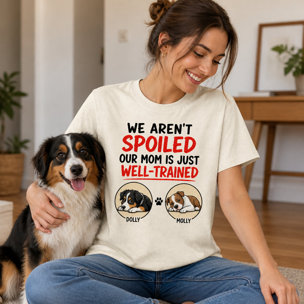 Dog Mom Well-Trained Custom Pet Cartoon Photo T‑Shirt - Personalized T-shirt 64586f35-4dfc-46f0-90fa-0bb65e55897c.jpg
