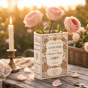 Custom Toile De Jouy Ceramic Book Vase, Personalised Wedding Gift for Couple, Bridal Shower Gift, Engagement, Wedding Gift, Bridesmaid Gift 648cd411-f365-4409-9918-4a66a7dde053-4.jpg
