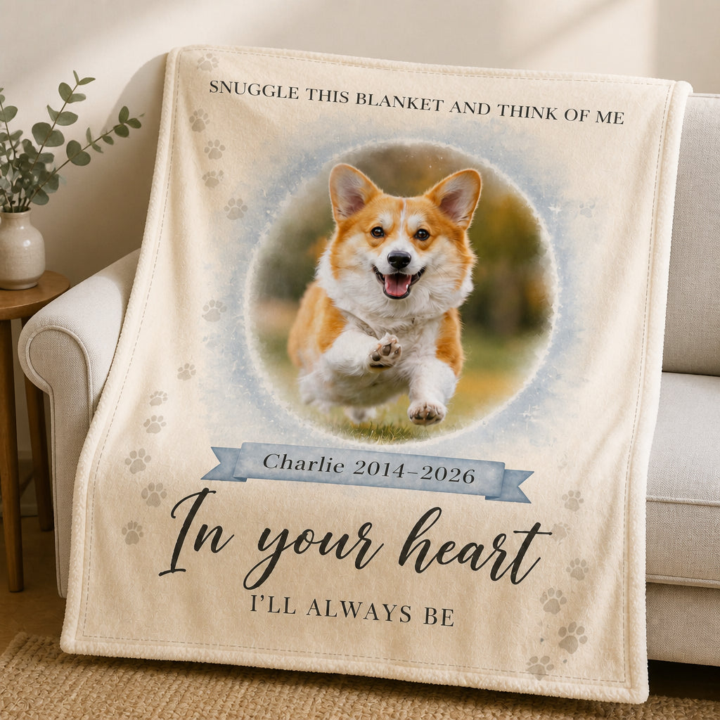 Pet Memorial Photo Blanket — Snuggle This Blanket, In Your Heart - Personalized Blanket 64940cd6-3fdb-4a39-824f-1d1b36af774c.jpg