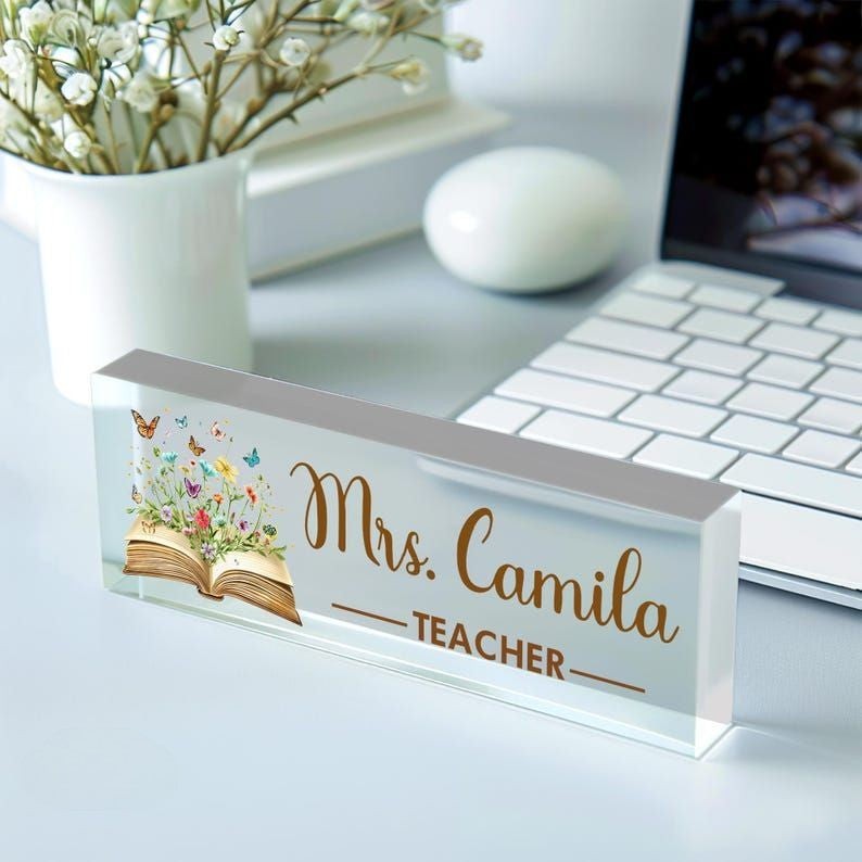 Personalized Name Plate for Teacher, Custom Teacher Desk Name Plate, Teacher Name Plate, Custom Name Teacher Gift, Gift for Teacher