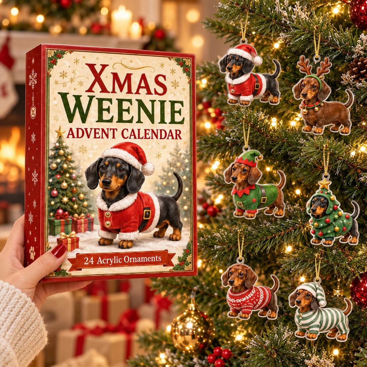 Dachshund Advent Calendar 2026, 24 Day Christmas Countdown, Flat Acrylic Wiener Dog Ornaments, Xmas Weenie Dog Holiday Gift for Dog Lovers 649a4b84-958e-47bc-a4af-6b0f33dae89a-il_1588xN.8592342094_7zzg.jpg