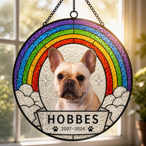 Rainbow Bridge Pet Memorial Suncatcher — Photo, Name & Years - Personalized Suncatcher Ornament 64a885d5-536e-431a-a0b7-411e1377e5d6.png