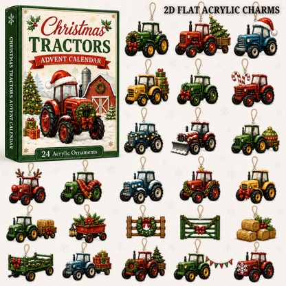 Christmas Tractors Advent Calendar 2026 - 24-Day Festive Countdown, Acrylic Charms Blind Box - Gift For Farmers 64c6e29b-68ff-4f26-9eea-5f0256409495-tractor-text.png
