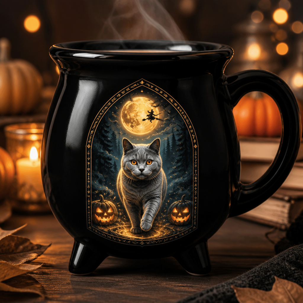 Custom Halloween Pet Portrait Cauldron Mug - Personalized Halloween Black Ceramic Witch Mug 64d7ecef-d5c9-4153-b9b3-0e2bdd695ebe.png