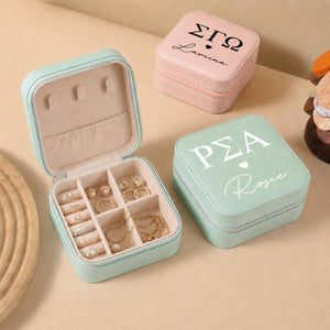 Personalized Sorority Gift, Custom Name Jewelry Box, Leather Travel Jewelry Case, Big Little Reveal Gift, Sorority Sister Gift 64dfc78c-5591-426b-99ec-3c7c7a354dce-6.jpg