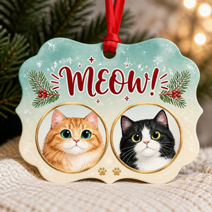 Meow Custom Cat Portrait Ornament – 2 Pets - Personalized Shape Ornament 64e75d64-19bf-4290-951b-7997c48b5ee9.jpg