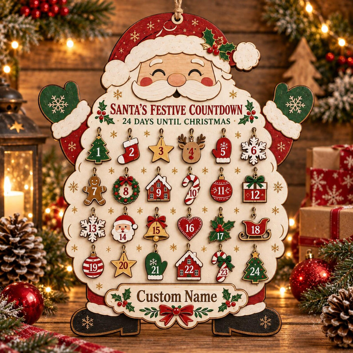 Personalized Santa Wooden Advent Calendar, Christmas Countdown Calendar, Custom Name Holiday Decor, Family Christmas Gift, Rustic Wood Sign 64fd4f50-3180-42b9-a390-ebbaff270e25-il_1588xN.8568105073_qbm9.jpg