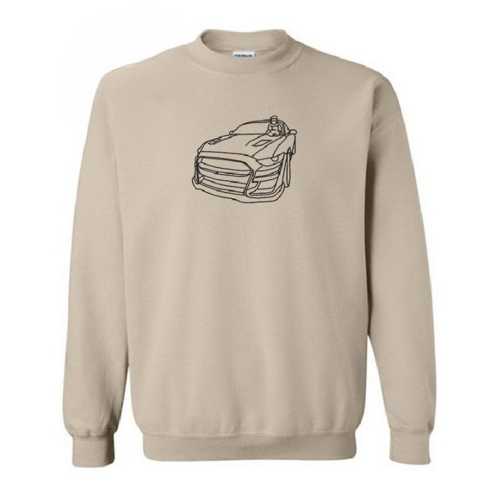 Personalized embroidered custom car with photo shirt - Handmade shirt