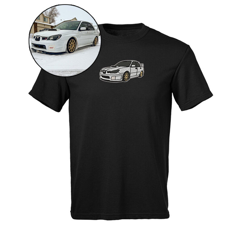 Personalized embroidered custom car with photo shirt - Handmade shirt