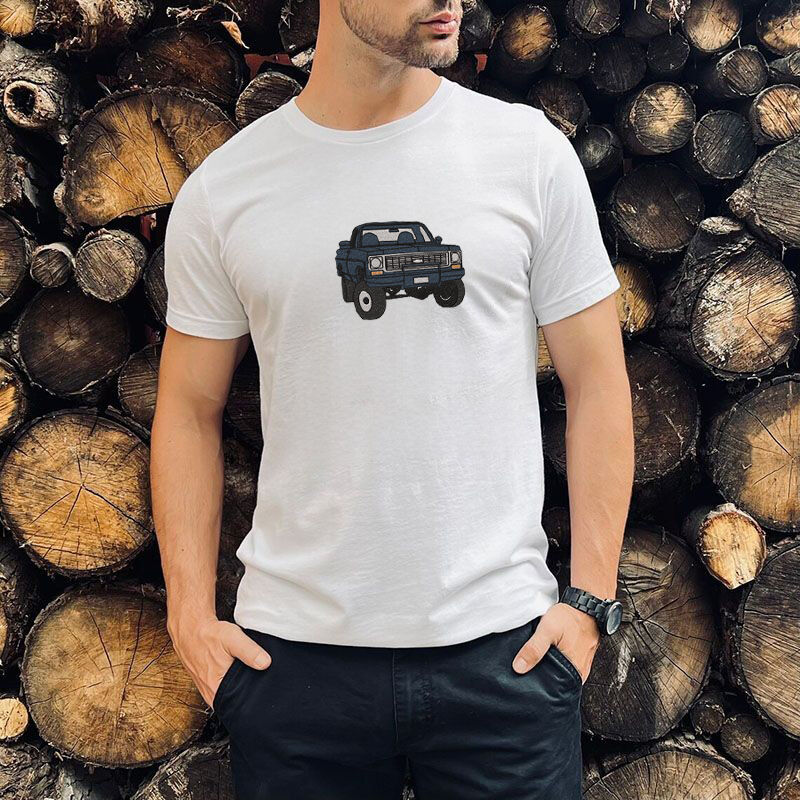Personalized embroidered custom car with photo shirt - Handmade shirt