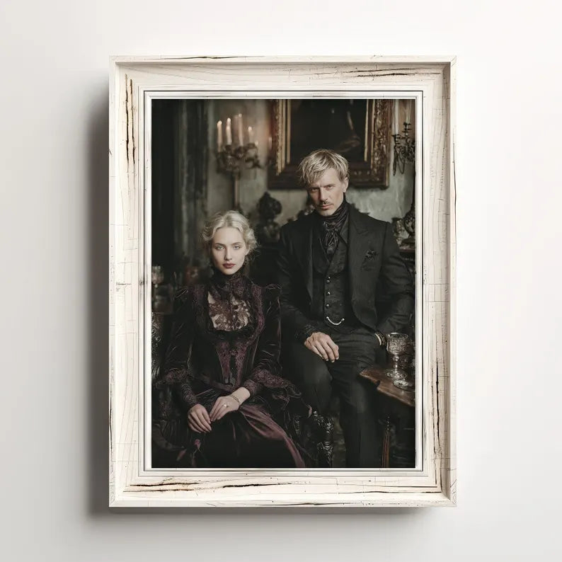 Custom Gothic Couple Portrait: Personalized Victorian Style Art 6510b276-a61e-4f9b-a808-c782ccda1aec-dfsdrtgr-7-.webp
