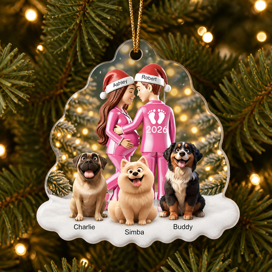 Expecting Family + Pets Christmas Ornament – Photo Illustrated - Personalized Aluminum Ornament 651468e8-a136-4990-b891-93ee986a5dfa.png