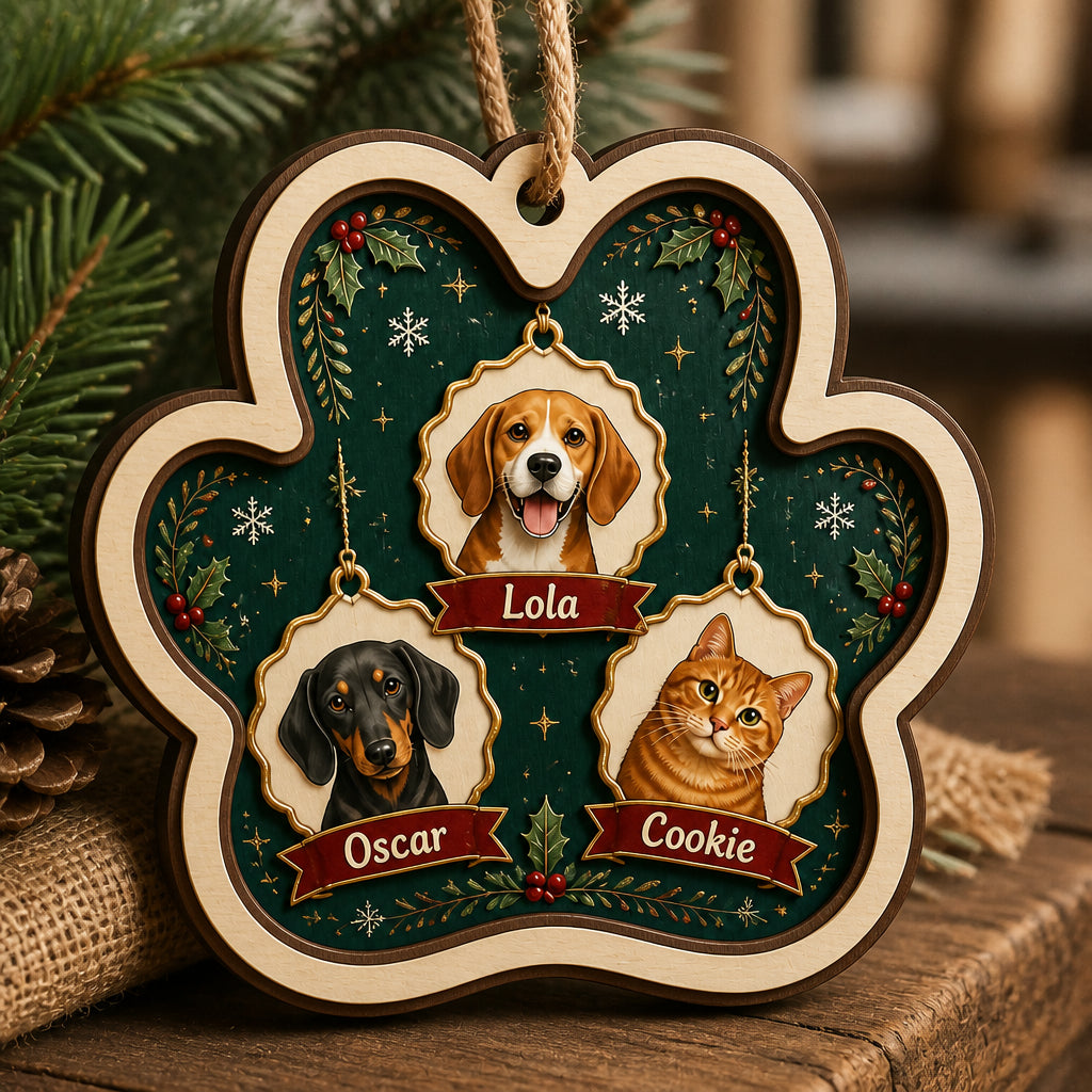 Custom Pet Paw Ornament – Photo Portraits with Names (3 Pets) - Personalized 3-Layered Wood Ornament 651adec6-22e3-4f14-bb53-7e4753a54cc9.jpg