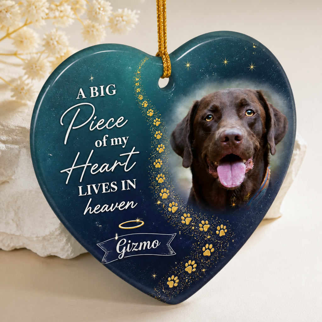 Pet Memorial Heart Ornament – A Big Piece of My Heart (Photo + Name) - Personalized Ornament 652517b8-5570-482c-b025-055d5750aa29.jpg