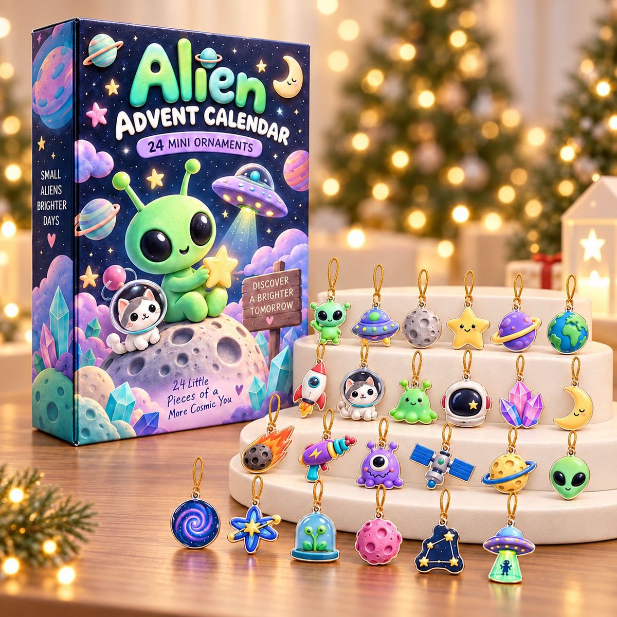 **Alien Advent Calendar 2026 – 24 Mini Space Ornaments with Hanging Strings, Cute Alien UFO Planet Charms, Christmas Countdown Gift for Kids & Space Lovers** 6539550a-112d-48c7-ba5e-a55a6464cb94-f14.png