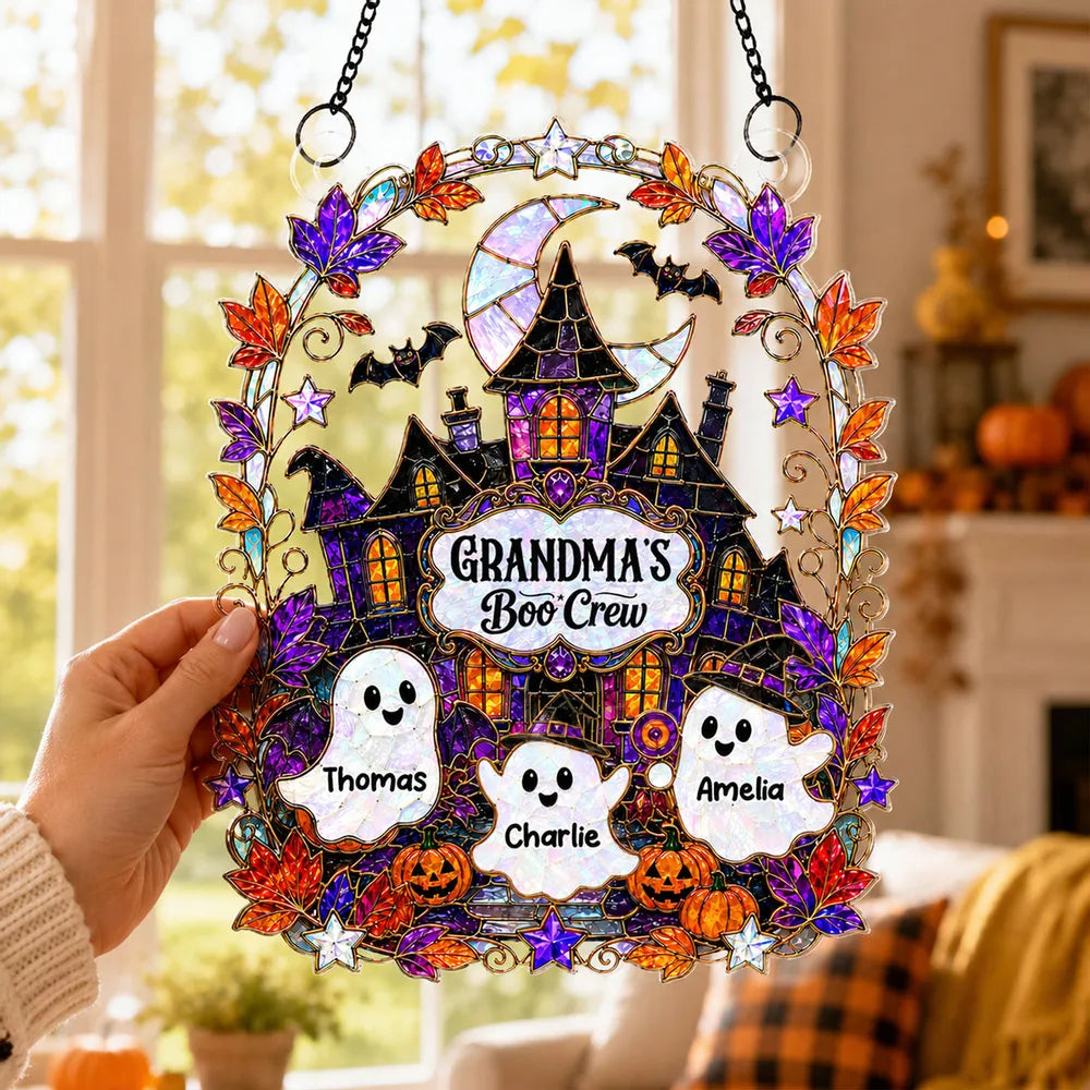 Grandma's Boo Crew Haunted House - Personalized Acrylic Window Hanging - Halloween Decoration For Grandma 6543410e-5bd3-44ef-ab85-7e356d6fed68-banner-10.webp