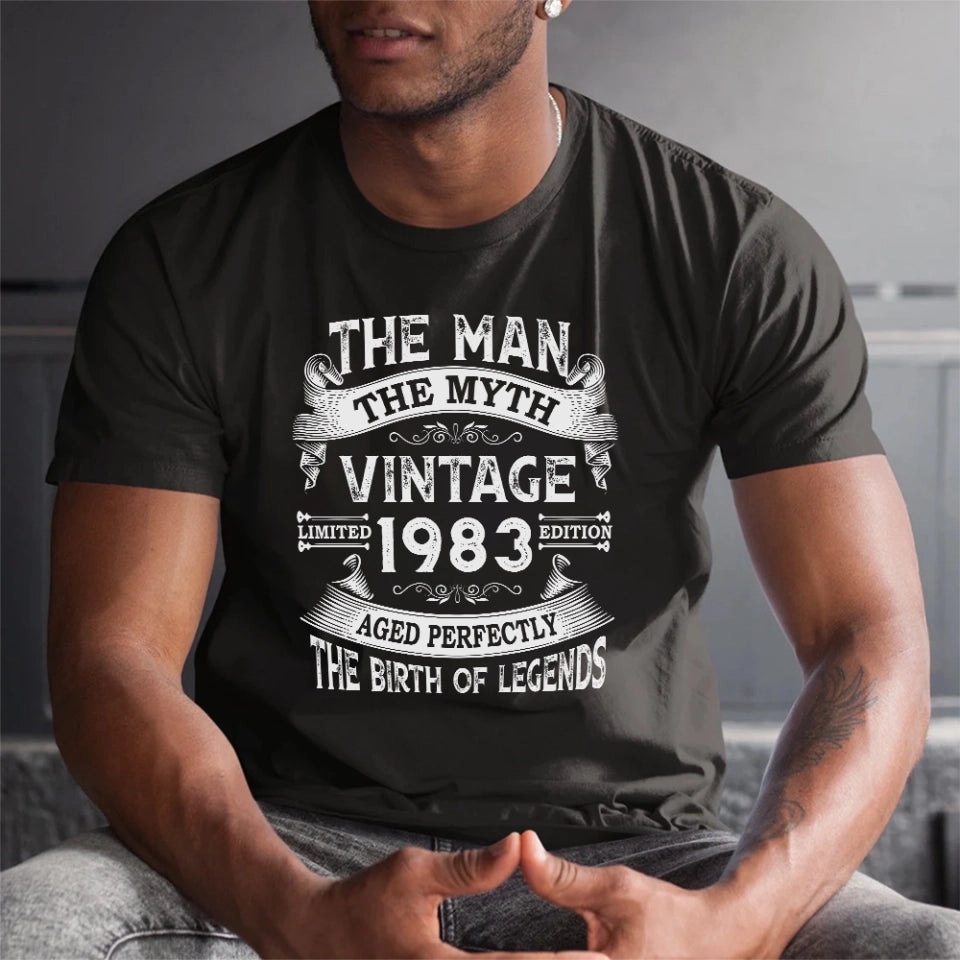 The Man The Myth Vintage Edition, Personalized T-shirt, Retro Classic T-Shirt for Him, Birthday Gift for Men