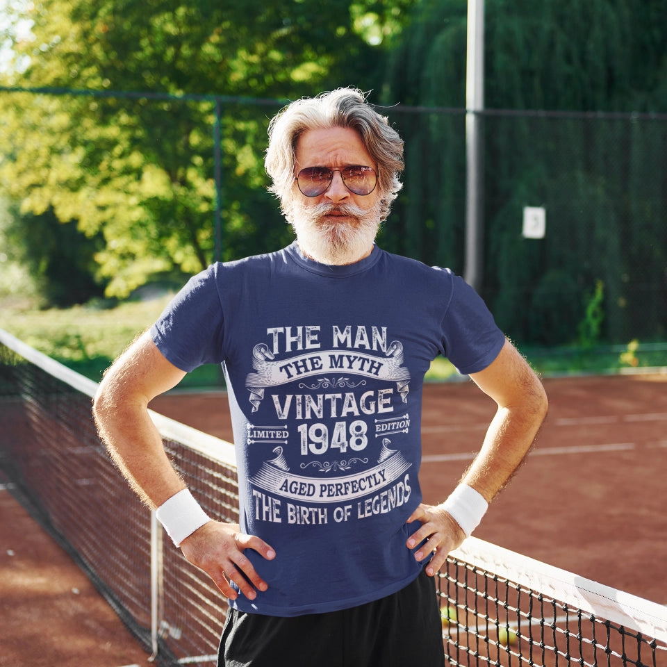 The Man The Myth Vintage Edition, Personalized T-shirt, Retro Classic T-Shirt for Him, Birthday Gift for Men
