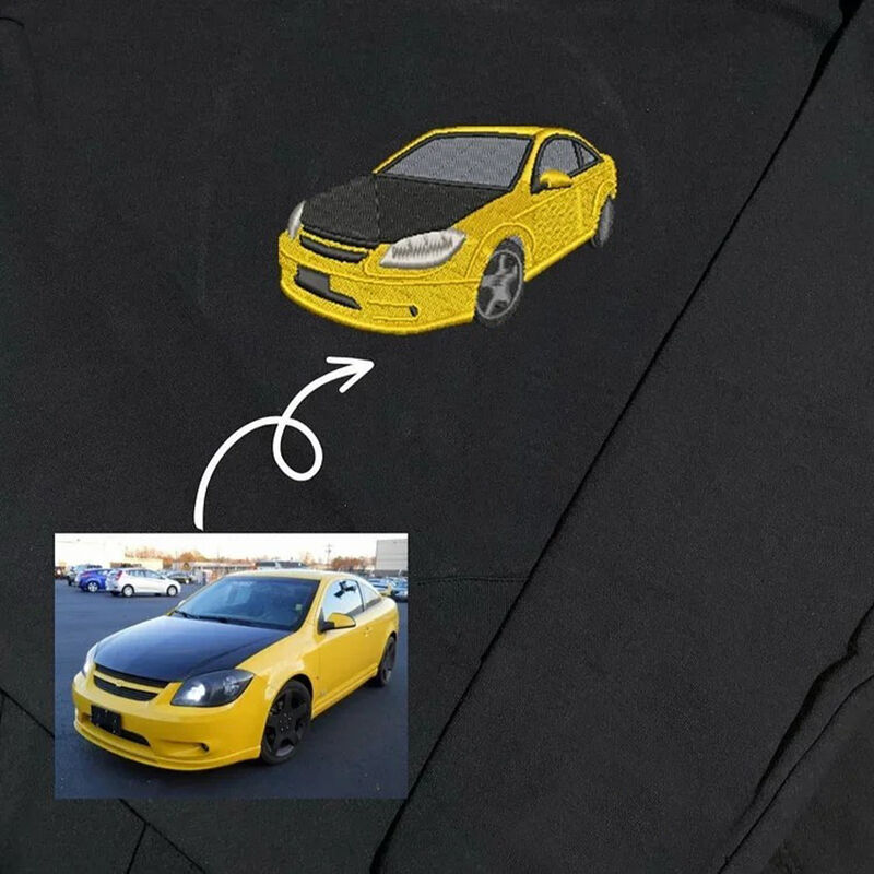 Personalized embroidered custom car with photo shirt - Handmade shirt