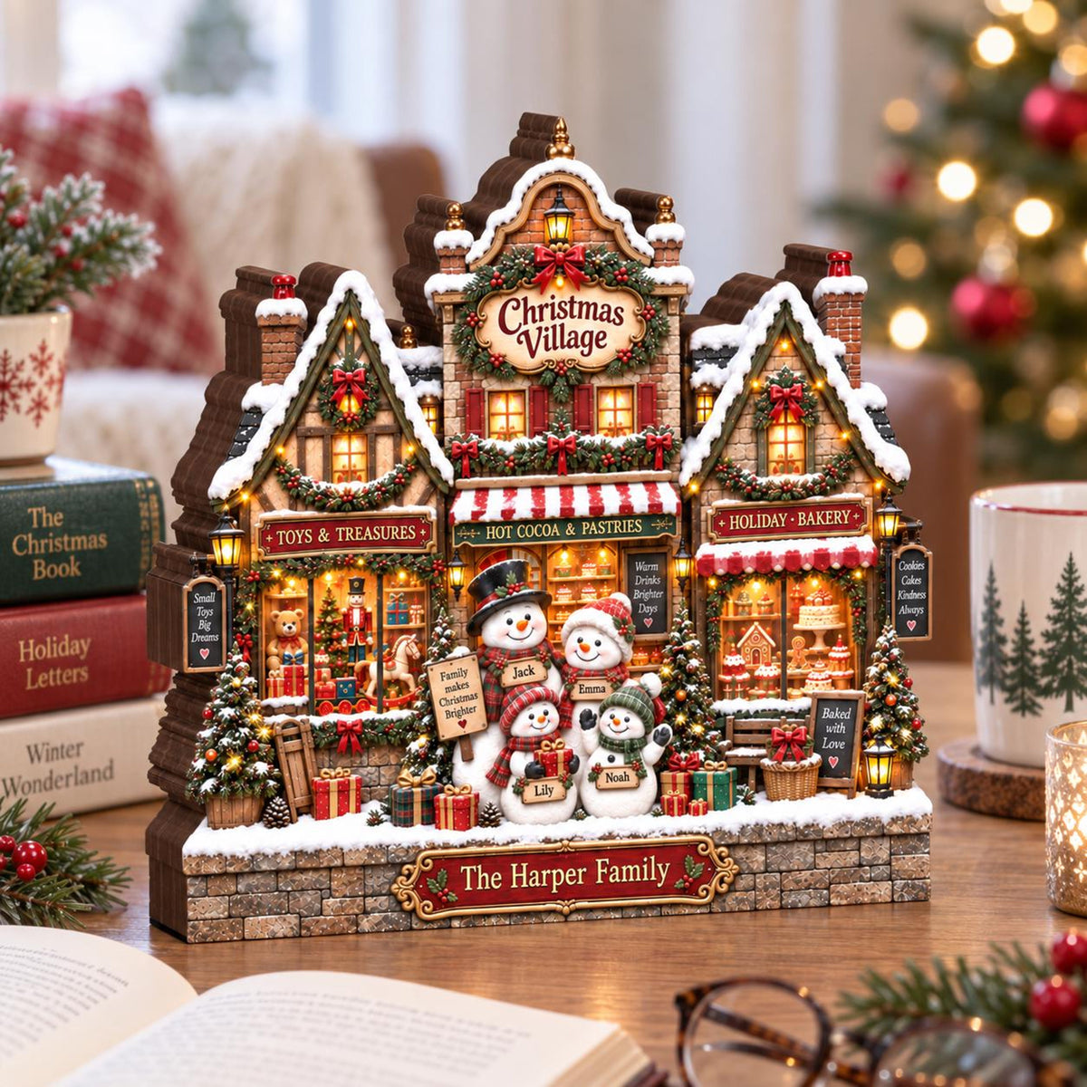 Personalized Christmas Village Decor, Custom Family Name Snowman Scene, Holiday Wooden Block GIFT 2026, Family Tabletop Gift, Holiday Decor 655641d9-63c3-4419-8d6c-5116371be184-7.jpg